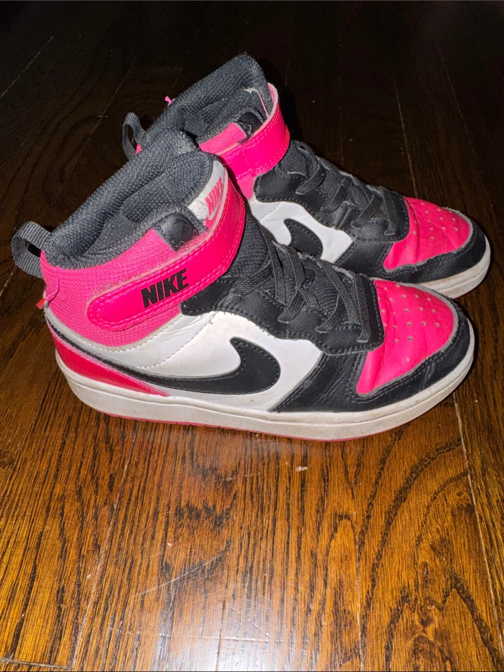 Nike Kids High-Top Sneakers - Black, White & Hot Pink